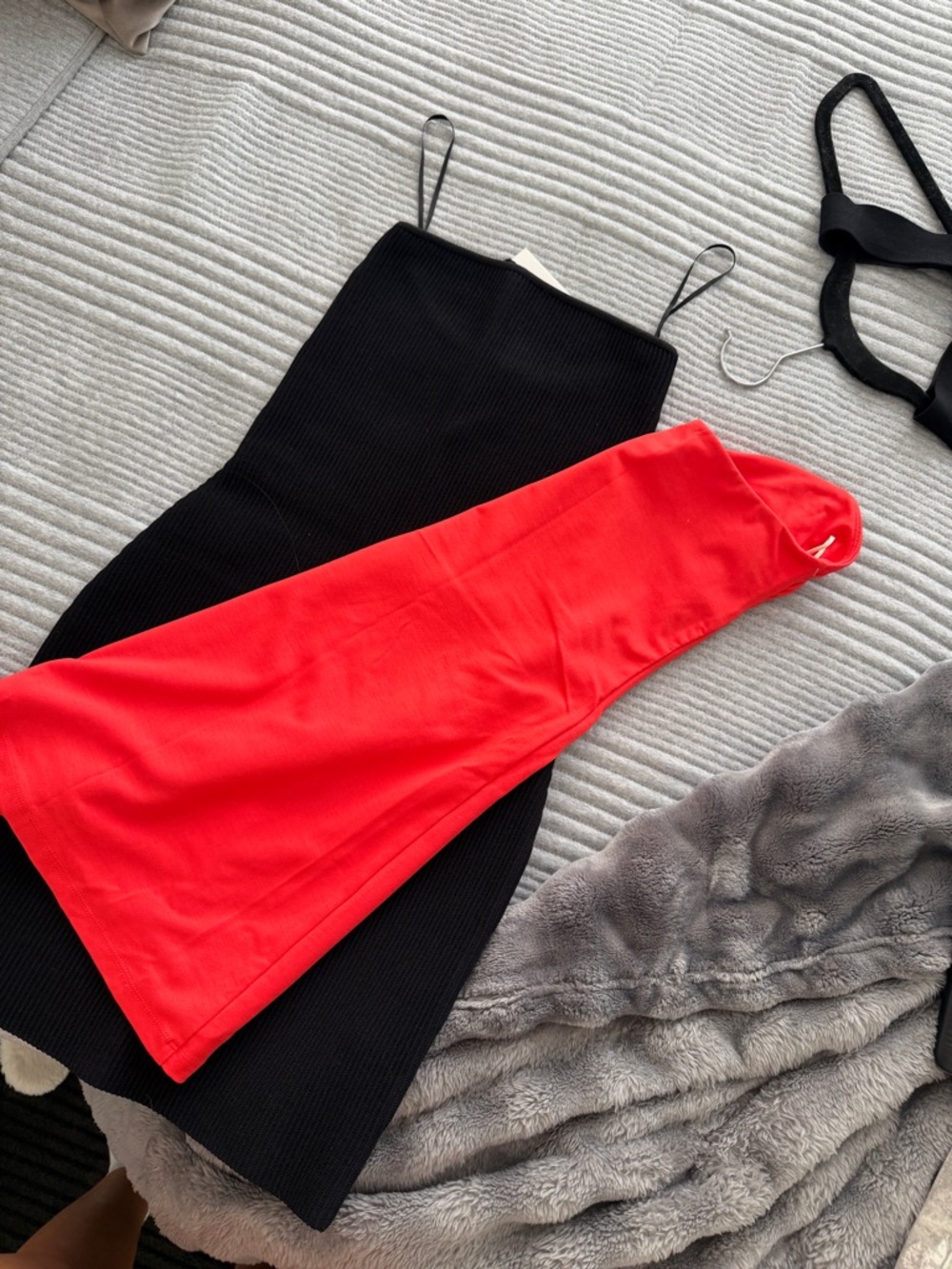 ARITZIA Black Ribbed Slip Dress AND Bright Red mini dress bundle!!